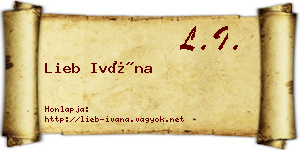 Lieb Ivána névjegykártya